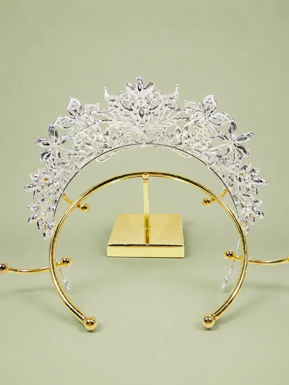 Clear Crystal Butterfly Tiara Crown Silver Rhinestone Pageant Bridal Prom crown